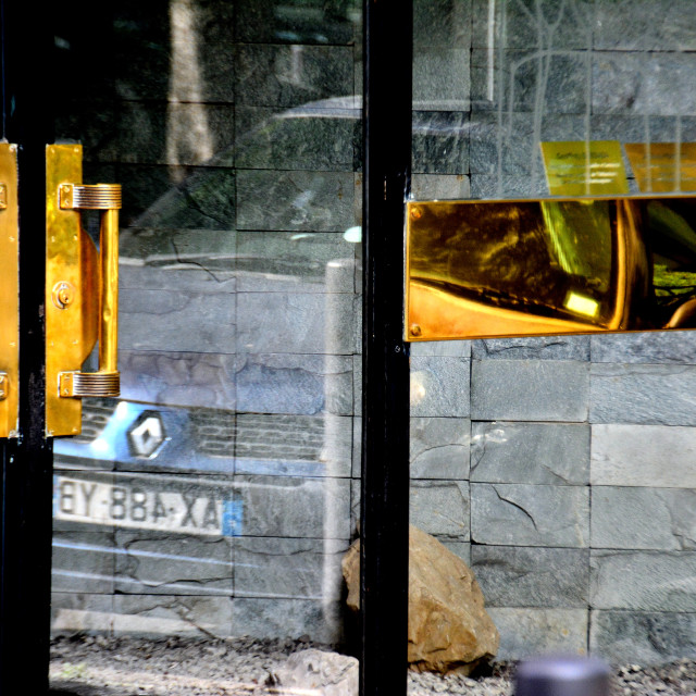 "reflection and a car" by Amit Mendelsohn - $48.79 "reflection and a car" stock image