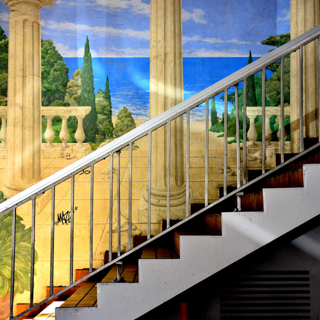 "Steps with a mural aside" by Amit Mendelsohn - $48.79 "Steps with a mural aside" stock image