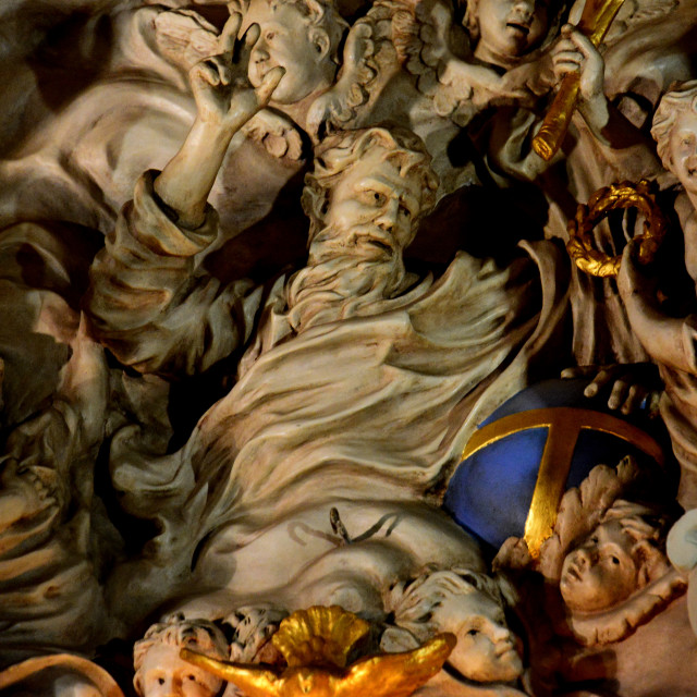 "A statue in the cathedral of Nice" by Amit Mendelsohn - £50.00 "A statue in the cathedral of Nice" stock image