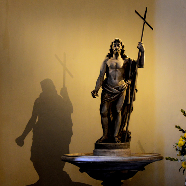 "The cross holder and it's shadow" by Amit Mendelsohn - £50.00 "The cross holder and it's shadow" stock image