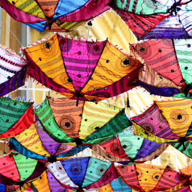 "A roof of umbrellas" by Amit Mendelsohn - £50.00 "A roof of umbrellas" stock image