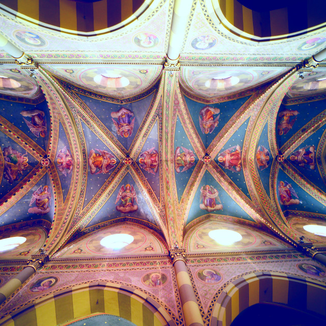 "Ceiling of a church in Ventimiglia, Italy" by Amit Mendelsohn - £50.00 "Ceiling of a church in Ventimiglia, Italy" stock image