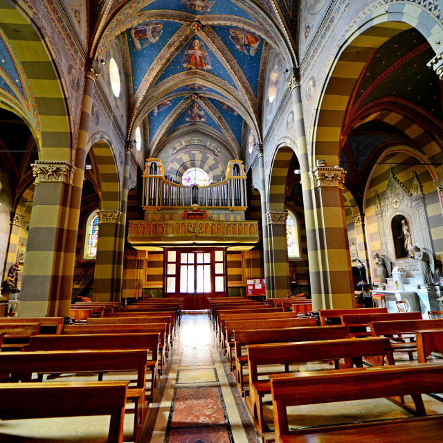 "A church in Ventimiglia, Italy" by Amit Mendelsohn - £50.00 "A church in Ventimiglia, Italy" stock image