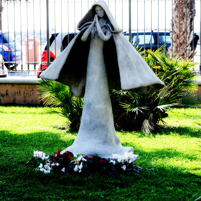 "A statue in the plants garden in ventimiglia" by Amit Mendelsohn - £50.00 "A statue in the plants garden in ventimiglia" stock image