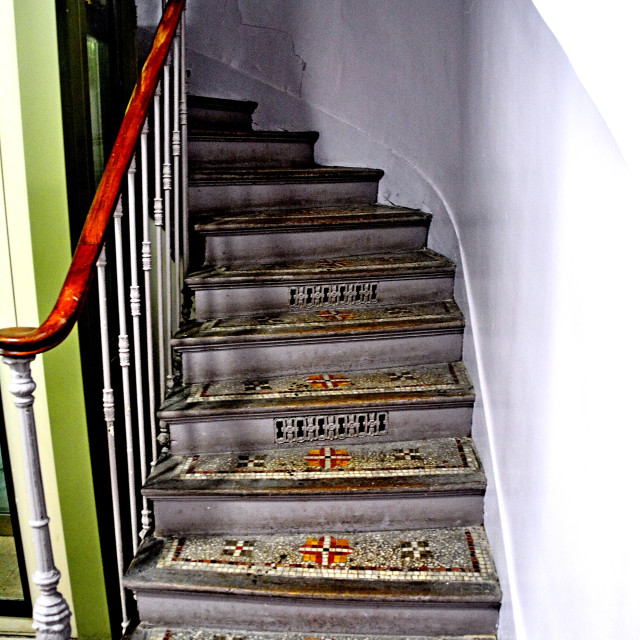 "an entrance with mosaic floor" by Amit Mendelsohn - £50.00 "an entrance with mosaic floor" stock image