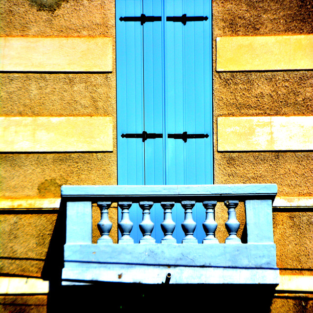 "A little blue balcony" by Amit Mendelsohn - £50.00 "A little blue balcony" stock image