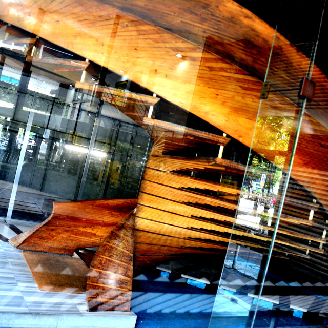 "A wooden steps within a reflection" by Amit Mendelsohn - £50.00 "A wooden steps within a reflection" stock image