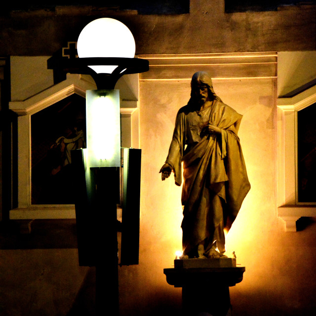 "A statue in the church" by Amit Mendelsohn - £50.00 "A statue in the church" stock image