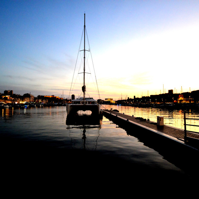 "A boat in the port" by Amit Mendelsohn - £50.00 "A boat in the port" stock image
