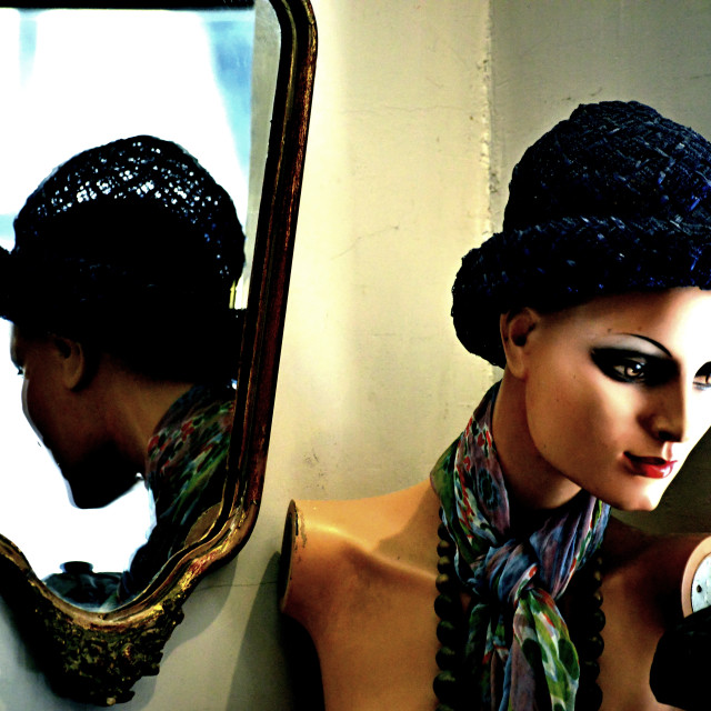 "A mannequin head with it's reflection" by Amit Mendelsohn - $49.80 "A mannequin head with it's reflection" stock image