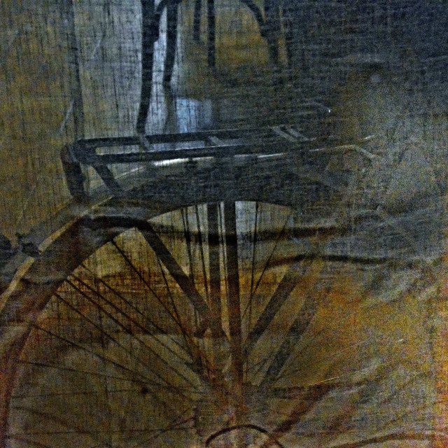 "Bicycles behind a canvas" by Amit Mendelsohn - $49.80 "Bicycles behind a canvas" stock image
