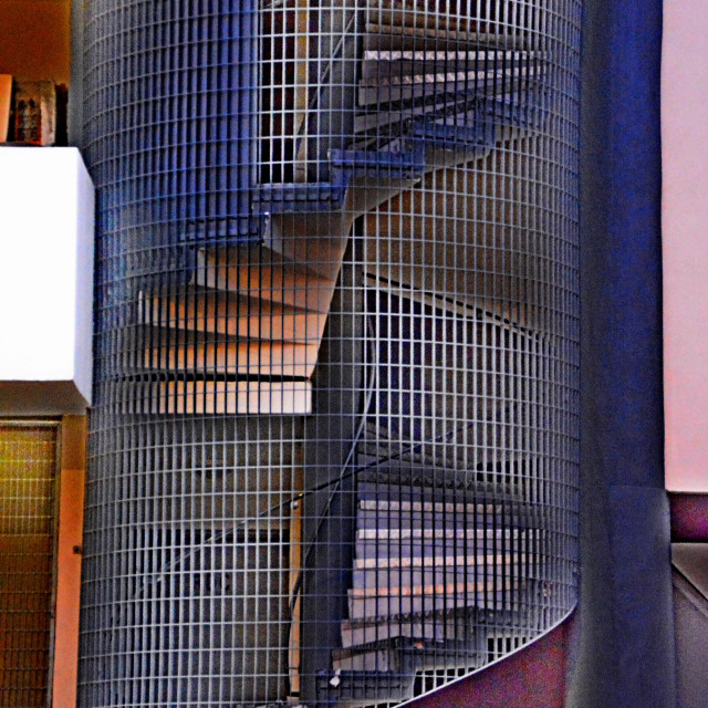 "Spiral steps in a cage" by Amit Mendelsohn - £50.00 "Spiral steps in a cage" stock image