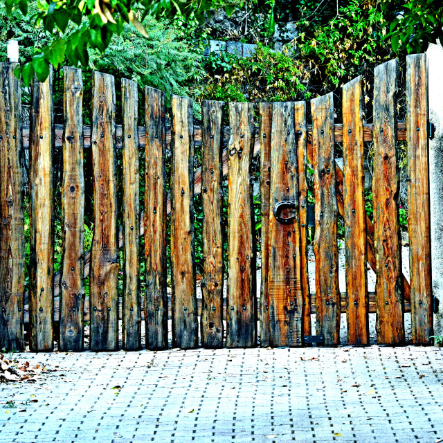 "A wooden gate" by Amit Mendelsohn - £50.00 "A wooden gate" stock image