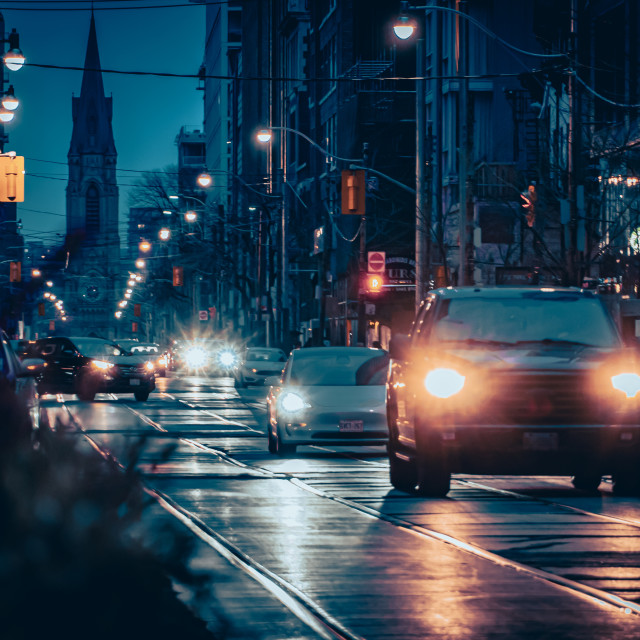 "Cars on Adelaide St W" stock image