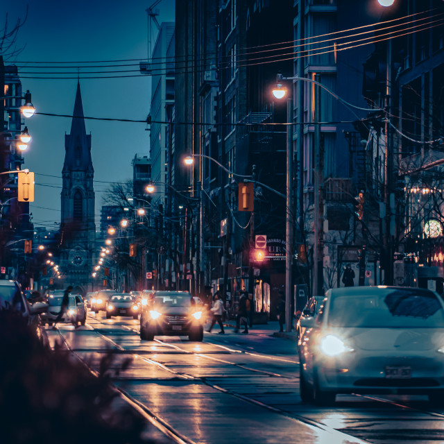 "Cars on Adelaide St W" stock image