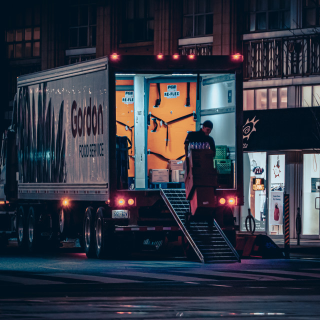 "Evening Food Delivery" stock image