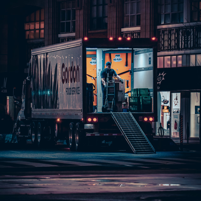 "Evening Food Delivery" stock image