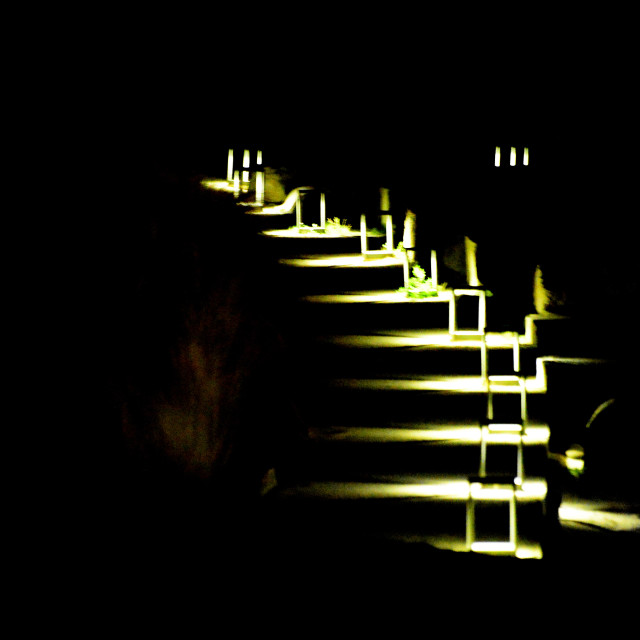 "Line of lights on the walk way" by Amit Mendelsohn - £50.00 "Line of lights on the walk way" stock image