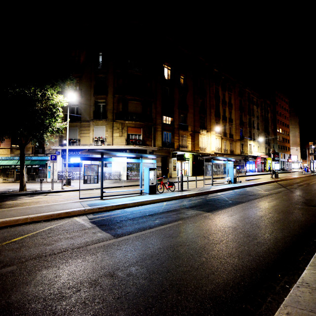 "A street at night" by Amit Mendelsohn - £50.00 "A street at night" stock image