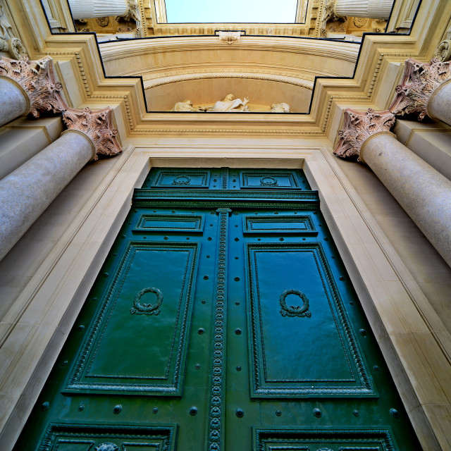 "The entrance of the church in Aix" by Amit Mendelsohn - £50.00 "The entrance of the church in Aix" stock image