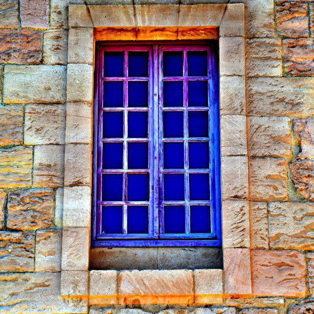 "A window in a stone building" by Amit Mendelsohn - £50.00 "A window in a stone building" stock image