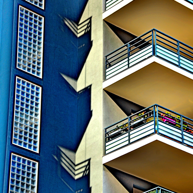"Modern architecture with shadows" by Amit Mendelsohn - £50.00 "Modern architecture with shadows" stock image
