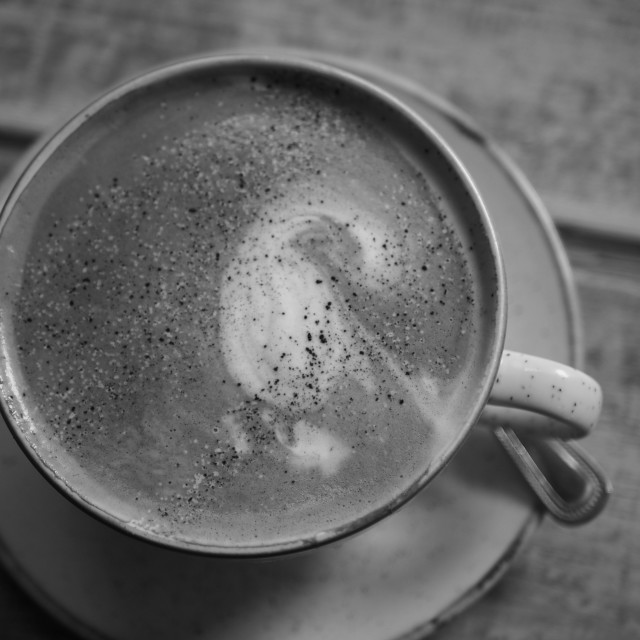 "Coffee in Black and White" by James Peck - $1.21 "Coffee in Black and White" stock image