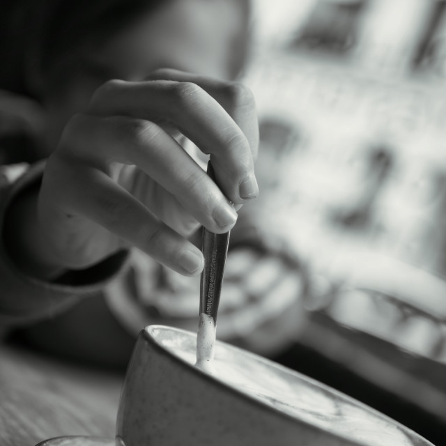 "Coffee Being Stirred" stock image