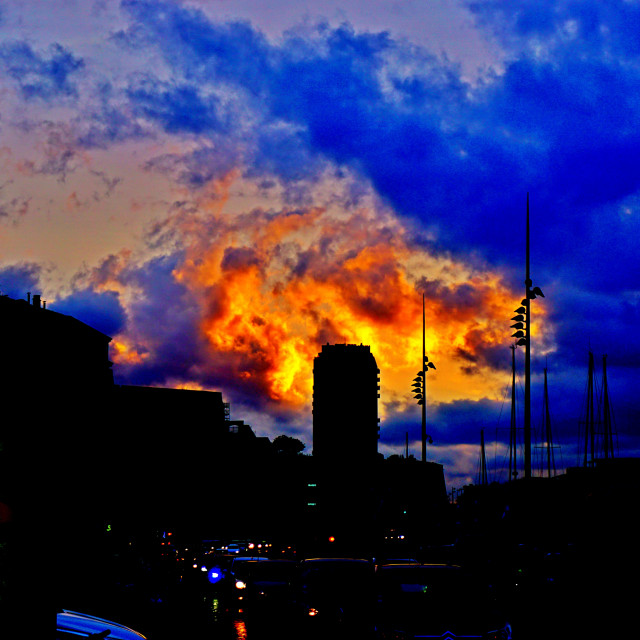 "The burning tower" by Amit Mendelsohn - £50.00 "The burning tower" stock image