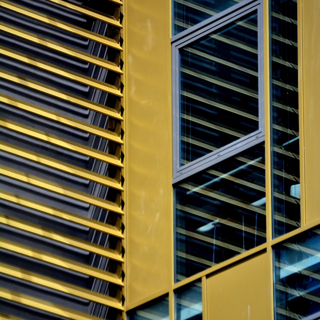 "Building with partial reflection" by Amit Mendelsohn - £50.00 "Building with partial reflection" stock image
