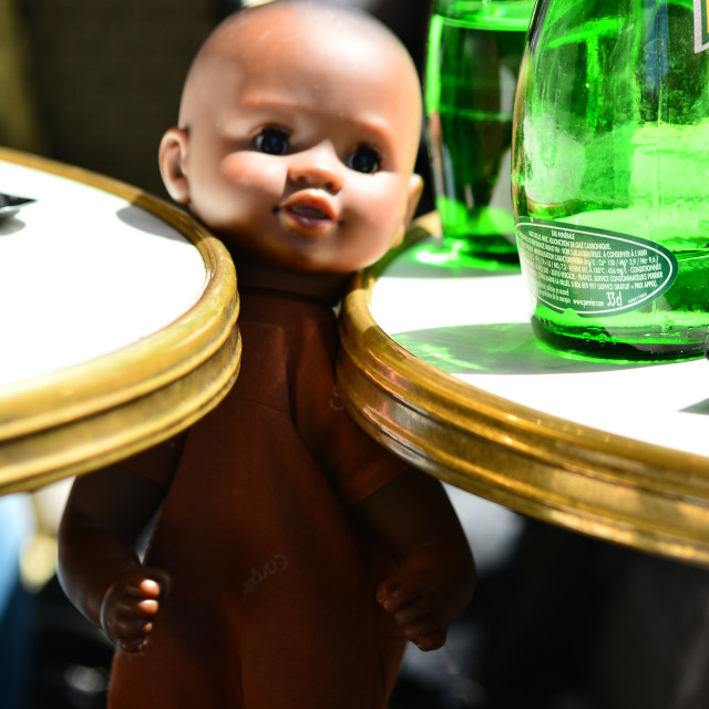 "A baby doll stuck" by Amit Mendelsohn - £50.00 "A baby doll stuck" stock image