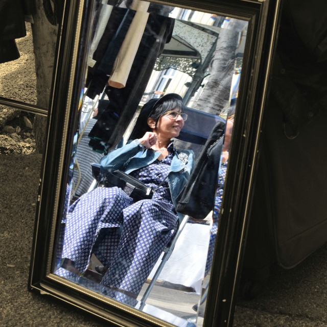 "A woman in the mirror" by Amit Mendelsohn - £50.00 "A woman in the mirror" stock image