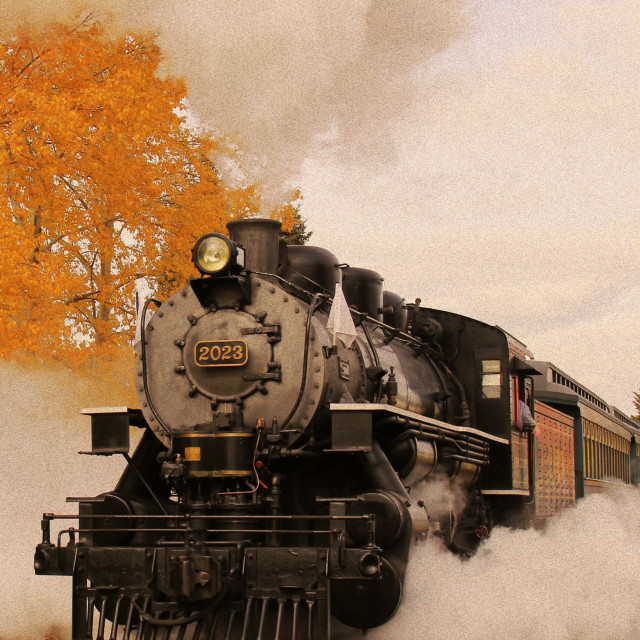 "Steam Locomotive in Autumn" stock image