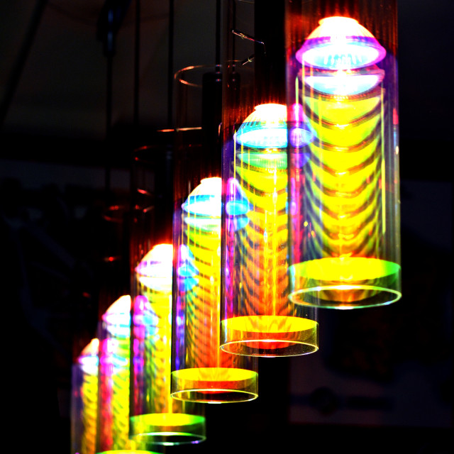 "colourful light tubes" by Amit Mendelsohn - £50.00 "colourful light tubes" stock image