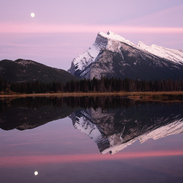 "Mt. Rundle Sunset at Vermilion Lakes, Banff National Park" stock image