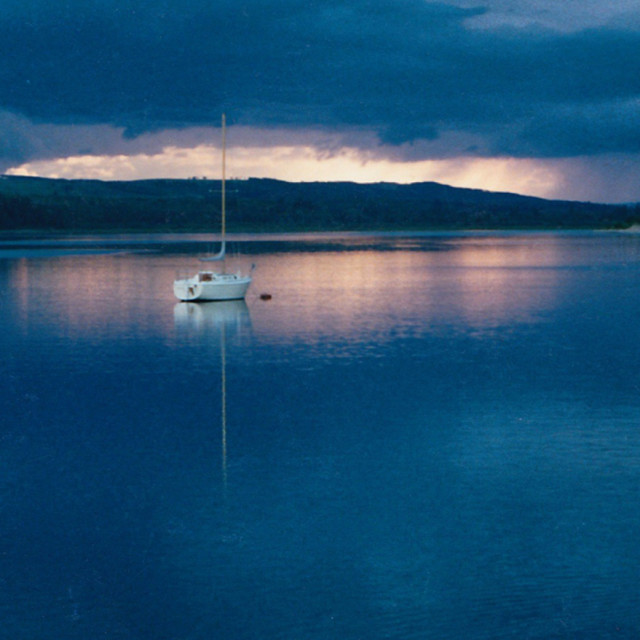 "Anchored Alone" stock image