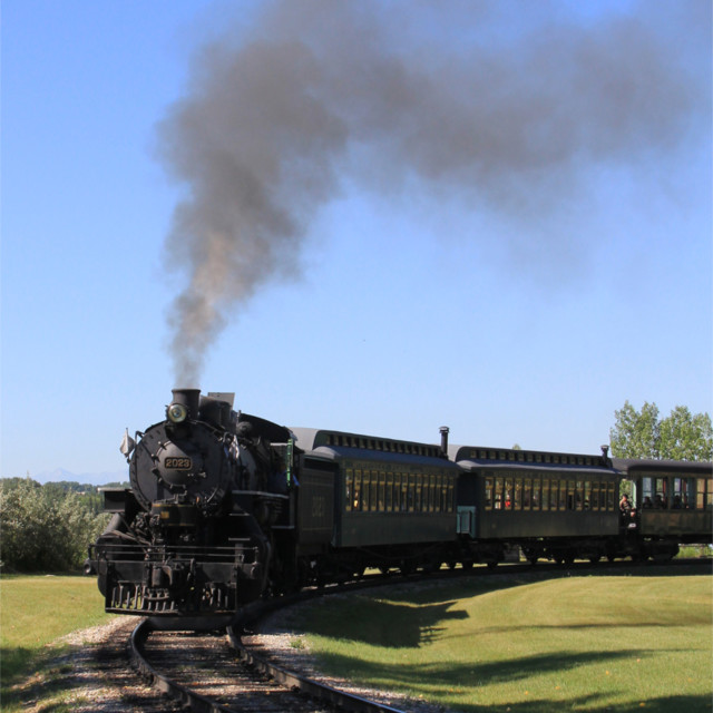 "Locomotive Coming Around the Bend" stock image