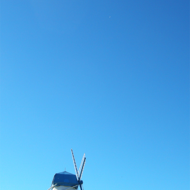 "Windmill and Big Blue Sky" stock image