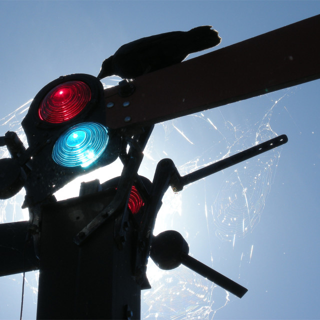 "Railway Signal Crow" stock image