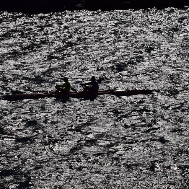 "A silhouette of rowers in action" by Amit Mendelsohn - £50.00 "A silhouette of rowers in action" stock image