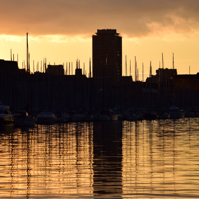 "Sunset on the port" by Amit Mendelsohn - £50.00 "Sunset on the port" stock image