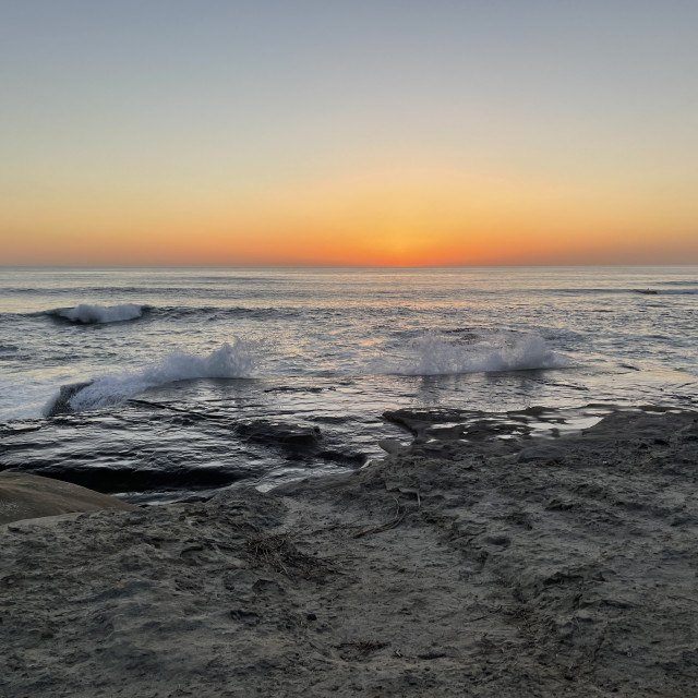 "Windansea Beach at sunset" by Melissa Minnella - £15.00 "Windansea Beach at sunset" stock image