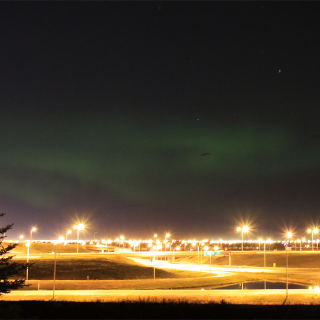 "Urban Northern Lights" stock image