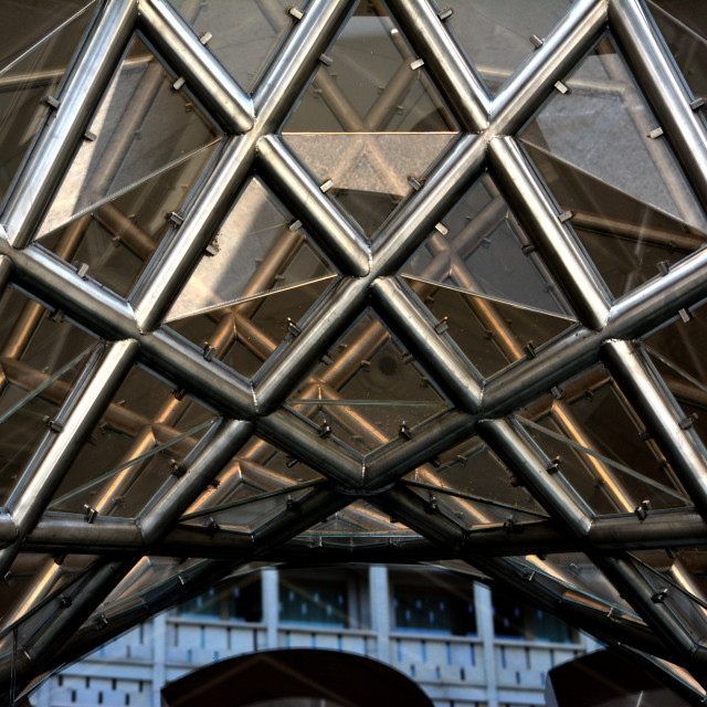 "Metal and glass structure" by Amit Mendelsohn - £50.00 "Metal and glass structure" stock image