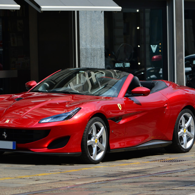 "A red Ferrari" by Amit Mendelsohn - £50.00 "A red Ferrari" stock image