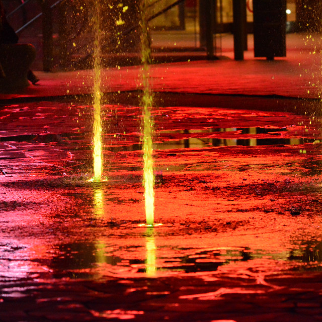"Light and colours in the porta nuova fountain" by Amit Mendelsohn - £50.00 "Light and colours in the porta nuova fountain" stock image