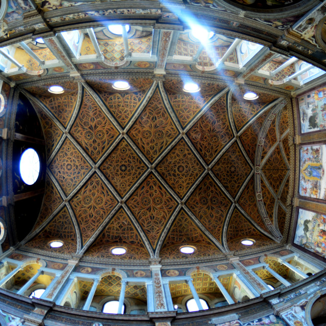 "The ceiling of a church in Milan" stock image