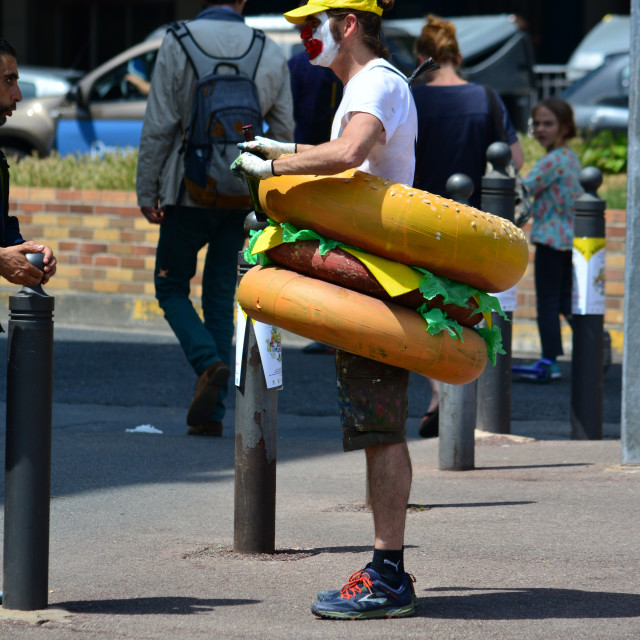 "A bagel in the street" stock image