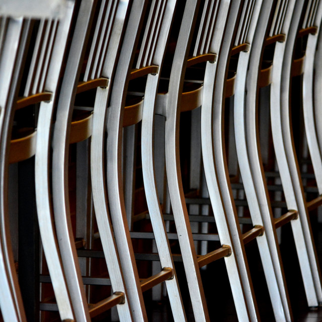 "Chairs in line" by Amit Mendelsohn - £50.00 "Chairs in line" stock image