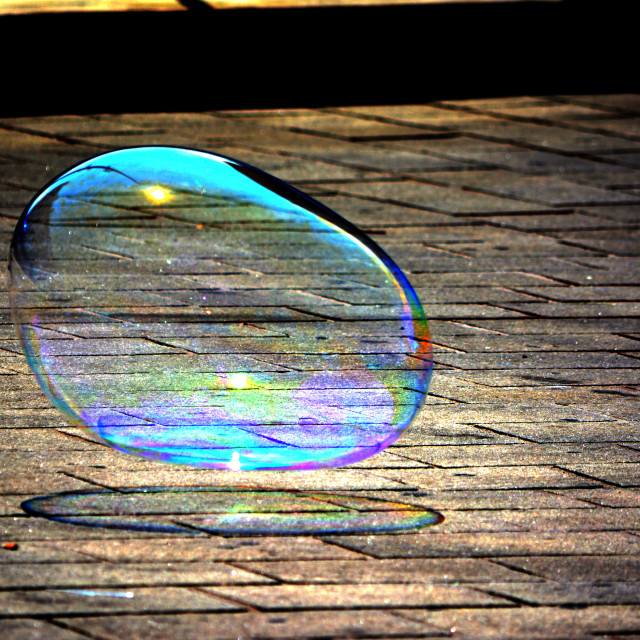 "A roaming soap bubble" stock image